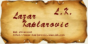 Lazar Kaplarović vizit kartica